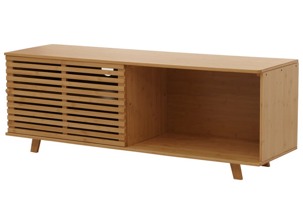 Bambus TV-Rack Fernsehtisch Lowboard Kommode Staufächer 50x140x40cm