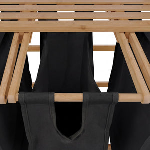 Bambus Wäschesammler Wäschekorb Regal Organizer 125x80x40cm schwarz