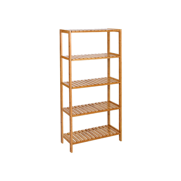 Étagère en bambou, étagère de salle de bain, 5 étagères, réglable, naturelle