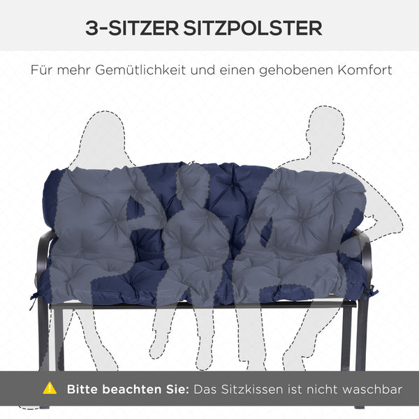 Bankauflage 3-Sitzer mit Befestigung und Schaumstofffüllung