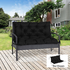 Bankauflage für Gartenbank und Hollywoodschaukel 3 Sitzer schwarz