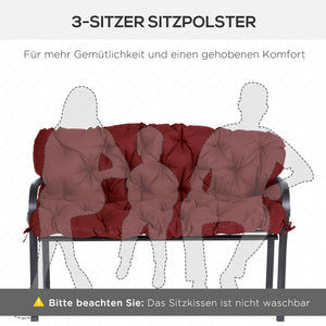 Bankauflage Sitzpolster mit Befestigungsbändern Outdoor 3 Personen