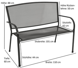 Gartenbank CLASSIC 2-sitzer, Streckmetall anthrazit