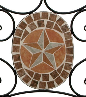 Bank LUCCA 2-sitzer, Eisen schwarz mit Mosaikeinlagen terracottafarben und Polster