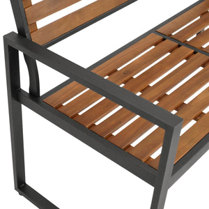 Gartenbank RAGUSA 2-sitzer, Stahl anthrazit + Akazie geölt, FSC®-zertifiziert
