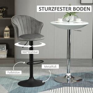 Ensemble de 2 tabourets de bar pivotants et réglables en hauteur, gris