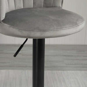 Ensemble de 2 tabourets de bar pivotants et réglables en hauteur, gris