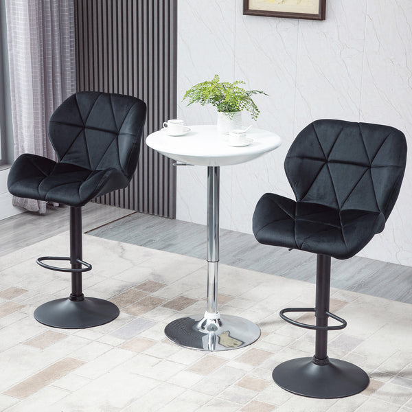 Barhocker 2er-Set drehbar höhenverstellbar Schwarz