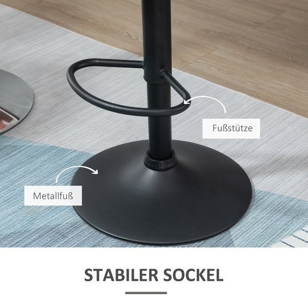 Barhocker 2er-Set drehbar höhenverstellbar Schwarz