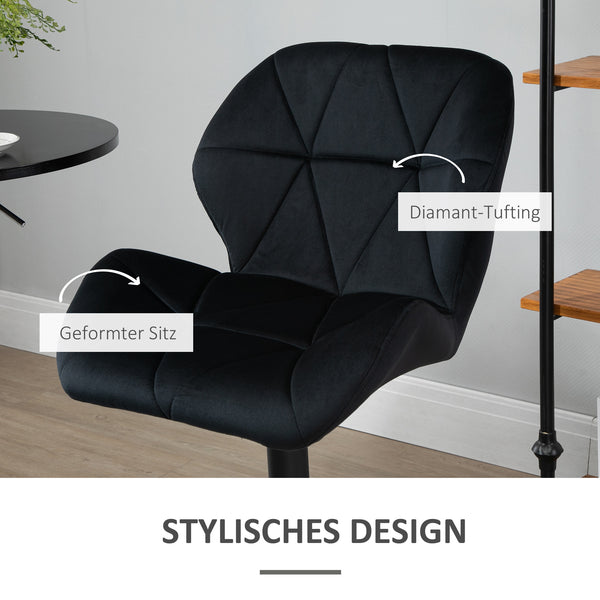 Barhocker 2er-Set drehbar höhenverstellbar Schwarz