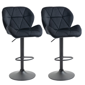 Barhocker 2er-Set drehbar höhenverstellbar Schwarz