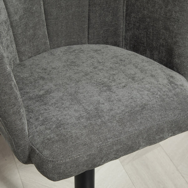 Barhocker 2er Set höhenverstellbar mit Fussstütze dunkelgrau