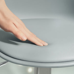 Barhocker 2er-Set gepolstert 360° drehbar höhenverstellbar Kunstleder Grau