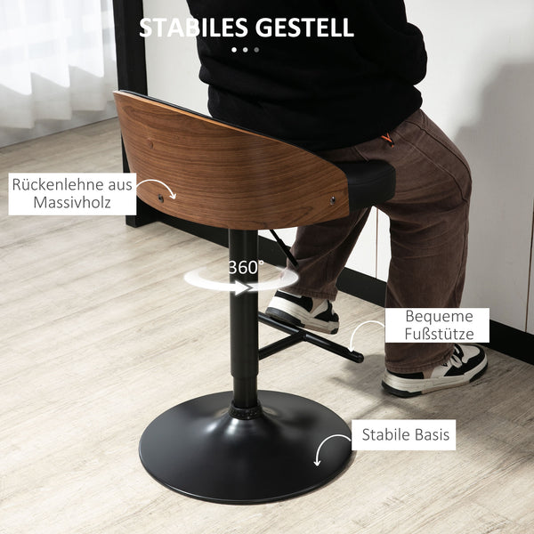 Barhocker 2er-Set höhenverstellbar aus Kunstleder