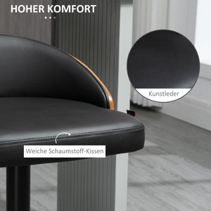 Barhocker 2er-Set höhenverstellbar aus Kunstleder