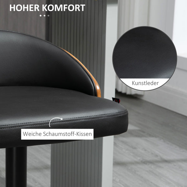 Barhocker 2er-Set höhenverstellbar aus Kunstleder