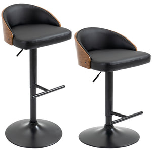 Barhocker 2er-Set höhenverstellbar aus Kunstleder