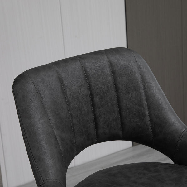 Barhocker 2er-Set höhenverstellbar Lederoptik Grau