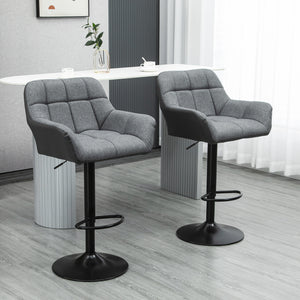 Barhocker 2er-Set höhenverstellbar modern Grau