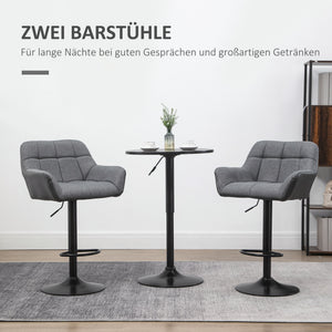 Barhocker 2er-Set höhenverstellbar modern Grau