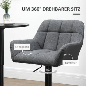 Barhocker 2er-Set höhenverstellbar modern Grau