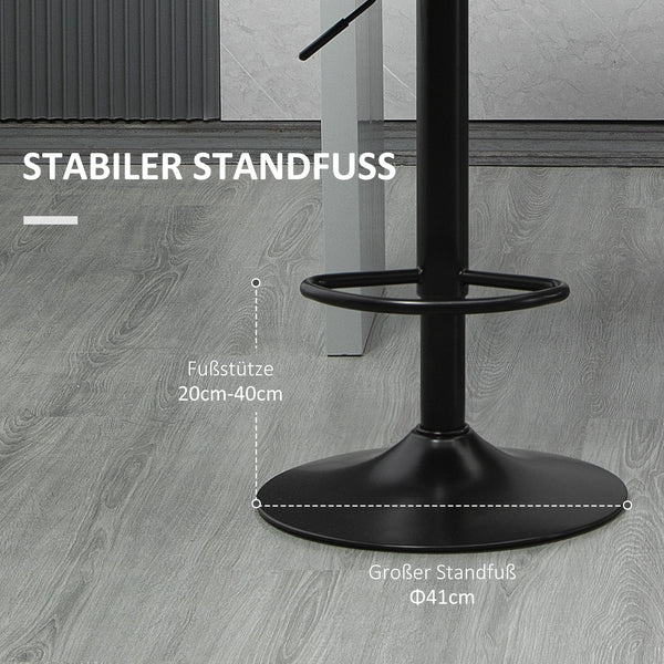 Barhocker 2er-Set höhenverstellbar modern Grau