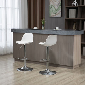 Barhocker 2er-Set höhenverstellbar modern Weiss