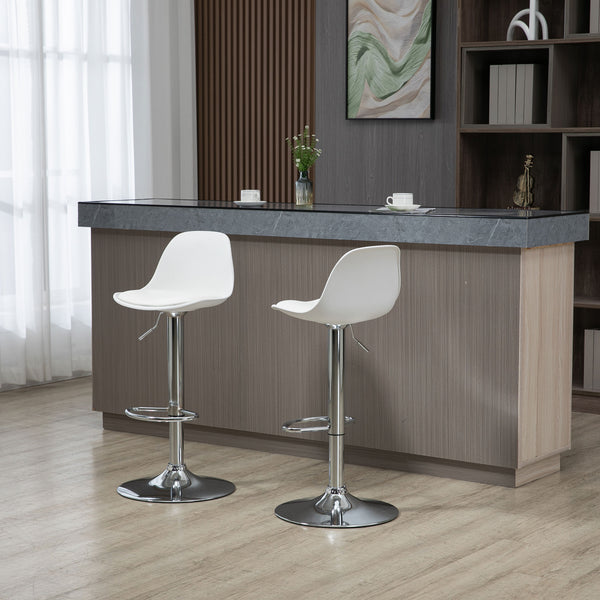 Barhocker 2er-Set höhenverstellbar modern Weiss