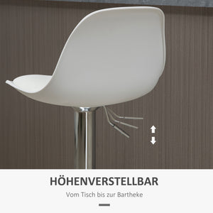 Barhocker 2er-Set höhenverstellbar modern Weiss