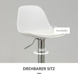 Barhocker 2er-Set höhenverstellbar modern Weiss