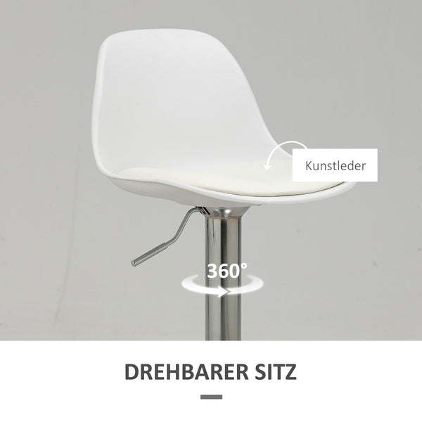 Barhocker 2er-Set höhenverstellbar modern Weiss