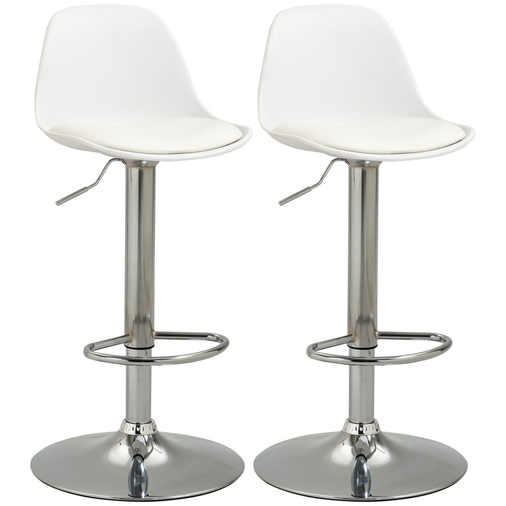 Barhocker 2er-Set höhenverstellbar modern Weiss