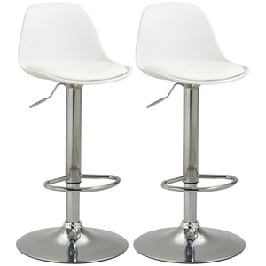 Barhocker 2er-Set höhenverstellbar modern Weiss
