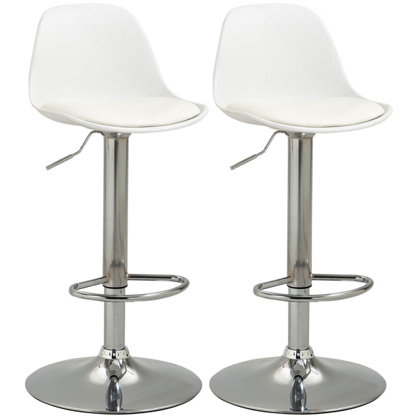 Barhocker 2er-Set höhenverstellbar modern Weiss