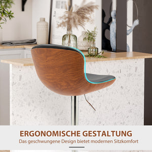 Barhocker 2er-Set höhenverstellbar drehbar mit Rückenlehne schwarz