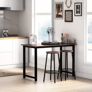 Set di 2 sgabelli da bar, design industriale, robusti, marroni