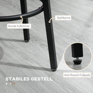 Set di 2 sgabelli da bar, design industriale, robusti, marroni