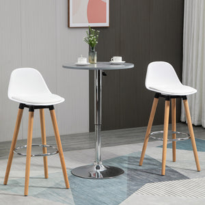 Barhocker 2er-Set Kunstleder 38,5x42,5x91cm Weiss