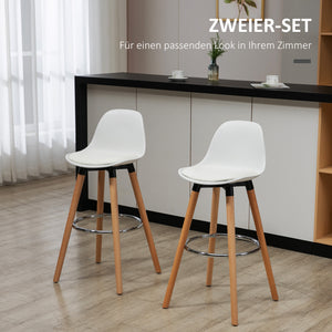 Barhocker 2er-Set Kunstleder 38,5x42,5x91cm Weiss