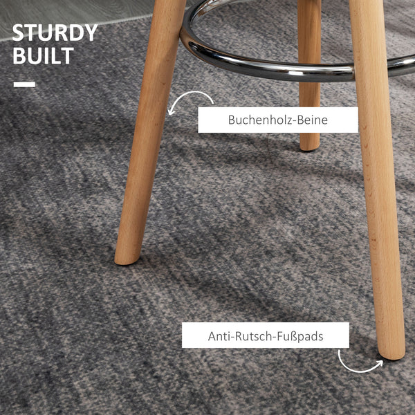 Barhocker 2er-Set Kunstleder 38,5x42,5x91cm Weiss