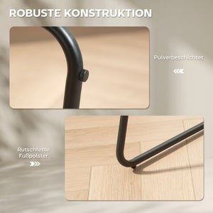 Barhocker 2er-Set gepolstert mit Metallbeinen grau