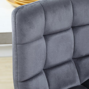 Barhocker 2er Set mit Fussstütze Retro Design grau