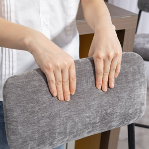 Barhocker 2er-Set gepolstert mit Rückenlehne für Küche und Bar grau