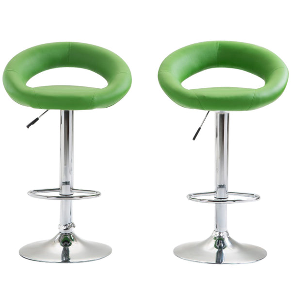 Wanda green bar stools in a set of 2