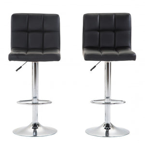 Lima black bar stools in a set of 2