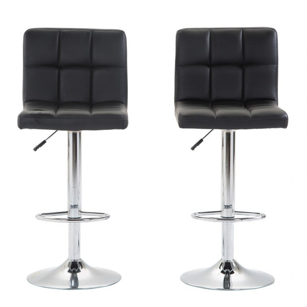 Lima black bar stools in a set of 2