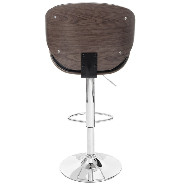 Barhocker Barstuhl Bugholz Retro-Design Holz Kunstleder grau