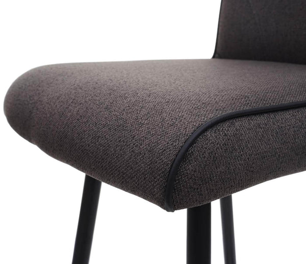 Barhocker Tresenhocker Stahl Stoff/Textil grau-braun