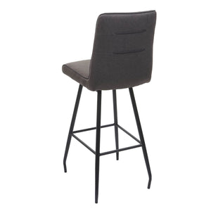 Barhocker Tresenhocker Stahl Stoff/Textil grau-braun