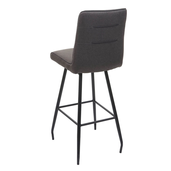 Barhocker Tresenhocker Stahl Stoff/Textil grau-braun